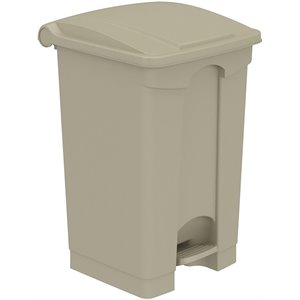 Pemberley Row Plastic Tan Trash Can Rectangular Touchless 15.75&quotW x 16&quotD x 23.25&quotH Unassembled