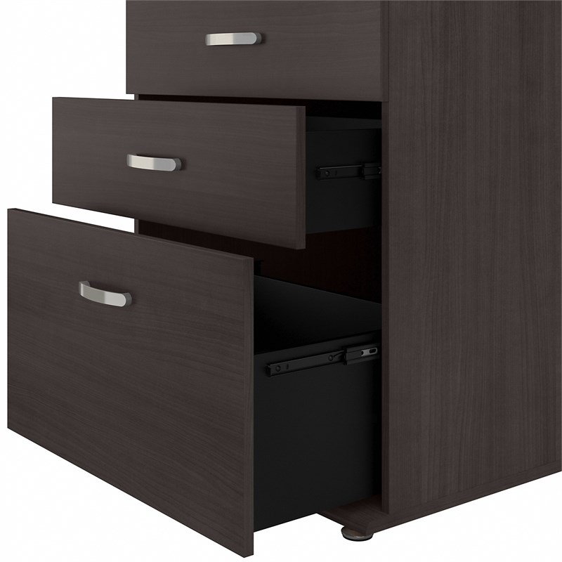 Pemberly Row 92W 5 Piece Modular Storage Set in Storm Gray - Engineered Wood