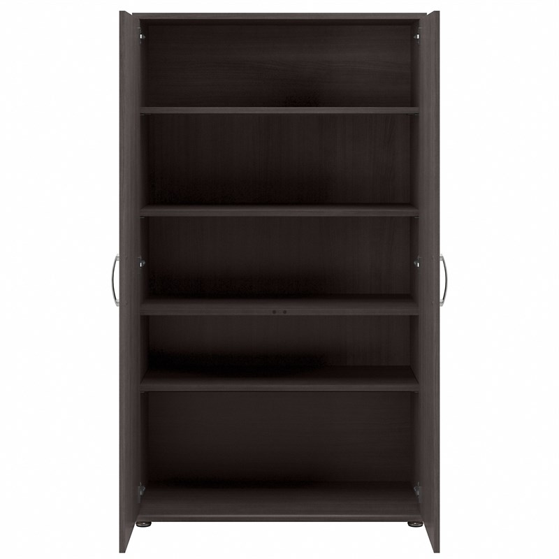 Pemberly Row 92W 5 Piece Modular Storage Set in Storm Gray - Engineered Wood