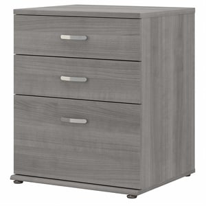 Pemberly Row Engineered Wood Floor Storage Cabinet with Drawers - Platinum Gray