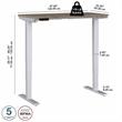 Pemberly Row 48W x 24D Adjustable Desk in Modern Hickory - Engineered Wood