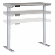 Pemberly Row 48W x 24D Adjustable Desk in Platinum Gray - Engineered Wood
