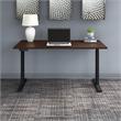 Pemberly Row 60W x 30D Adjustable Desk in Black Walnut - Engineered Wood