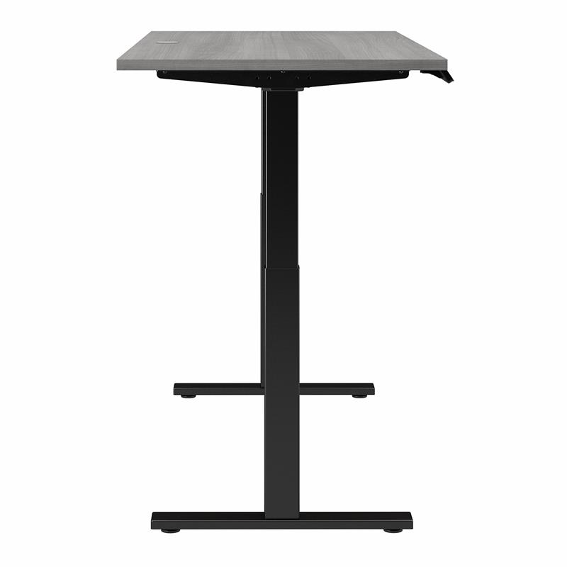 Pemberly Row 72W x 30D Adjustable Desk in Platinum Gray - Engineered Wood
