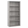 Pemberly Row Tall 5 Shelf Bookcase in Platinum Gray - Engineered Wood