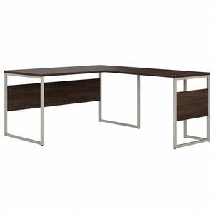 Pemberly Row 60W x 30D L Shaped Table Desk in Black Walnut - Engineered Wood