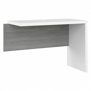 Pemberly Row 42W Desk Return/Bridge in Pure White and Gray - Engineered Wood