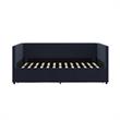 Pemberly Row Modern Daybed with Storage Drawers in Blue Linen