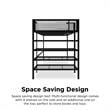 Pemberly Row Modern Storage Loft bed with Bookcase in Black Metal