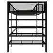 Pemberly Row Modern Storage Loft bed with Bookcase in Black Metal