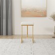 Pemberly Row White Boucle Fabric Tufted Kitchen Gold Metal Counter Stool