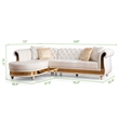 Pemberley Row Velvet Beige Sectional Sofa L-Shaped Button Tufted 109