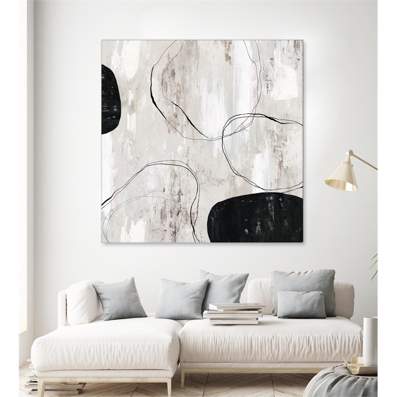 Pemberly Row 72x72 Falling Stones Fine Art Giant Canvas Print in White