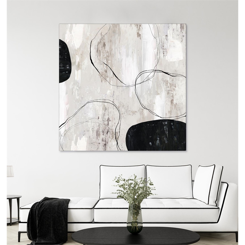 Pemberly Row 72x72 Falling Stones Fine Art Giant Canvas Print in White