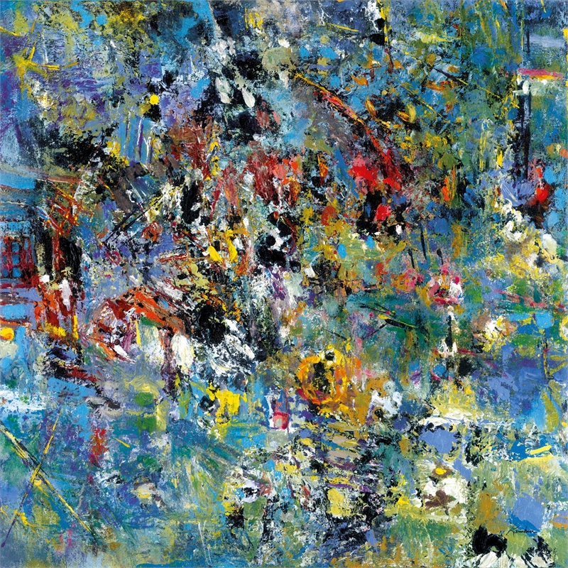 Pemberly Row 84x84 Carpe Diem 2 Fine Art Giant Canvas Print in Yellow