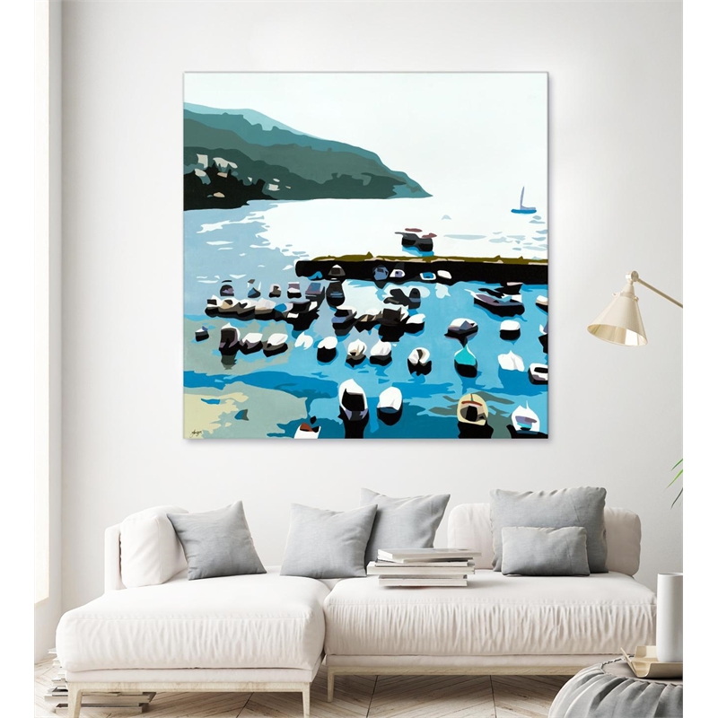 Pemberly Row 84x84 Boats Fine Art Giant Canvas Print in Multi-Color