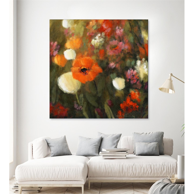 Pemberly Row 84x84 Prairie fleurie Fine Art Giant Canvas Print in Green