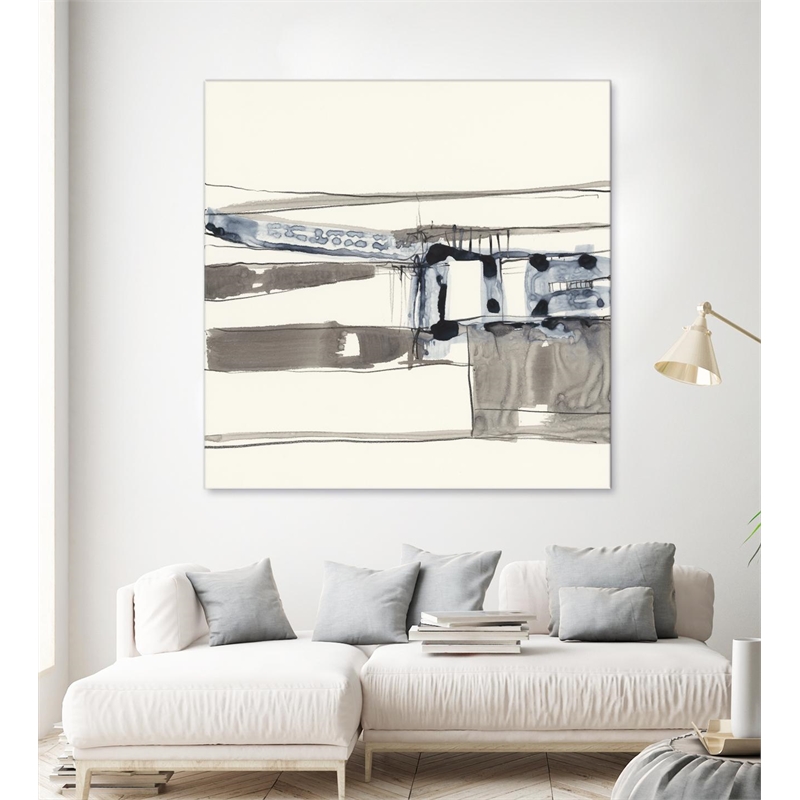 Pemberly Row 84x84 Stark Lines Fine Art Giant Canvas Print in Multi-Color
