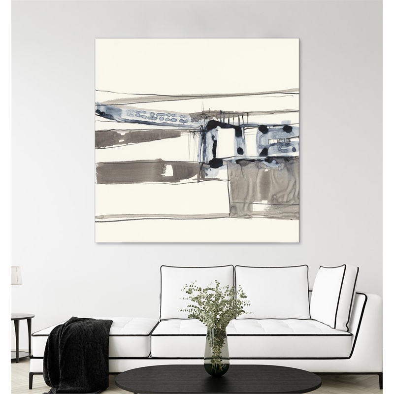 Pemberly Row 84x84 Stark Lines Fine Art Giant Canvas Print in Multi-Color