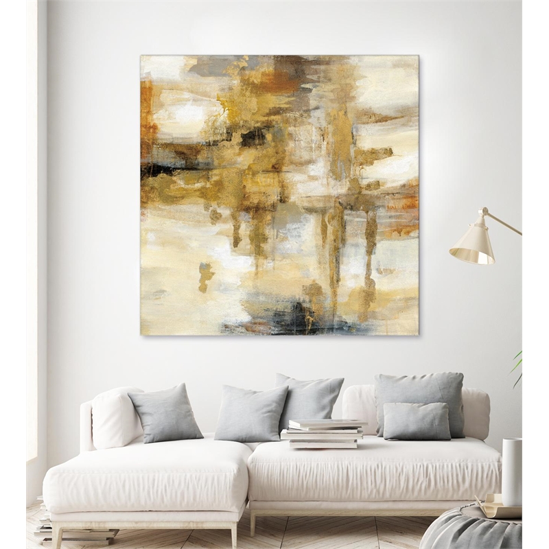 Pemberly Row 72x72 On the Bridge Fine Art Giant Canvas Print in Yellow