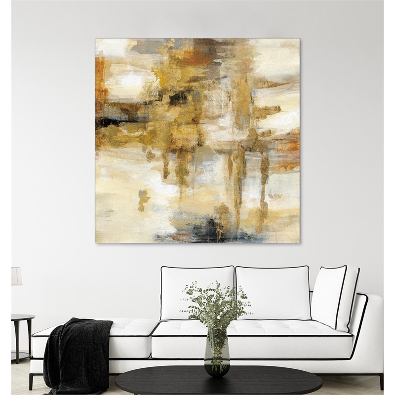 Pemberly Row 72x72 On the Bridge Fine Art Giant Canvas Print in Yellow
