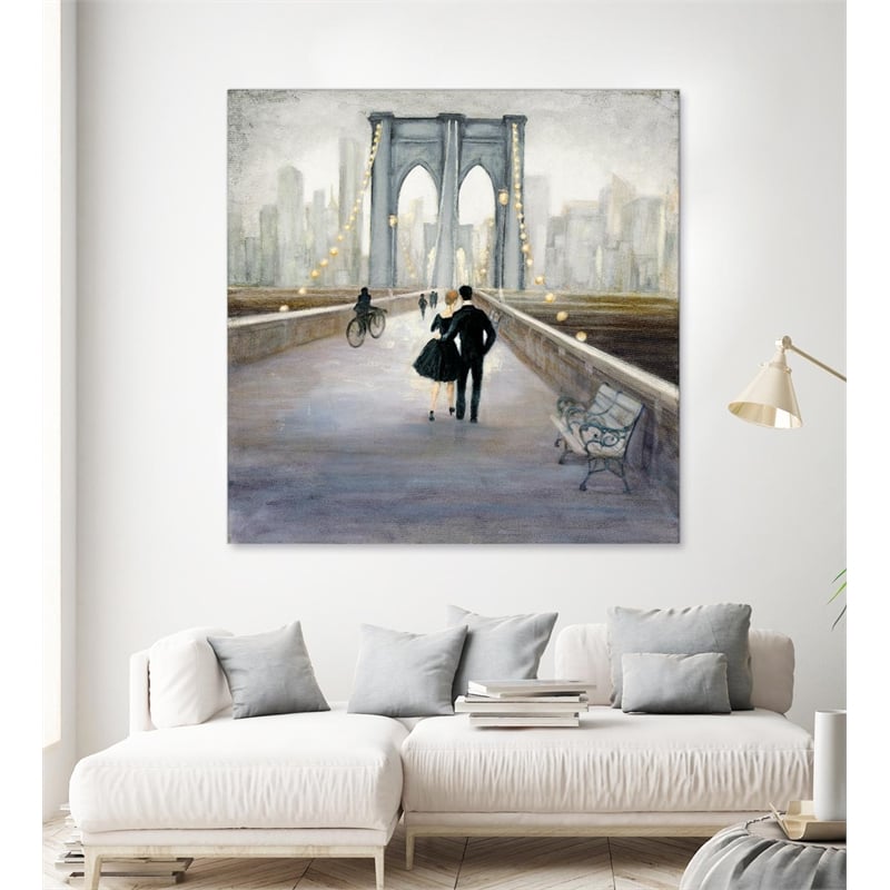 Pemberly Row 72x72 Bridge to New York Fine Art Giant Canvas Print in Multi-Color
