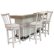 Pemberley Row Wood White Swivel Barstool Classic Spindle Back Memory Mechanism 46