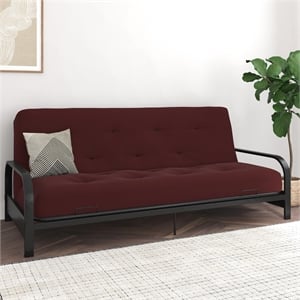 Pemberly Row 8&quot Full Microfiber Coil Futon Mattress In Cabernet Red