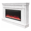 Pemberly Row Mantel Electric Fireplace & Crystal Ember Bed in White Marble