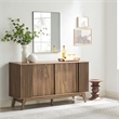 Pemberly Row Modern Wood Sideboard with Sliding Doors in Walnut