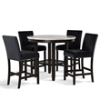 Pemberley Row Rubberwood Black Counter Table Set Round Contemporary Glamour 42