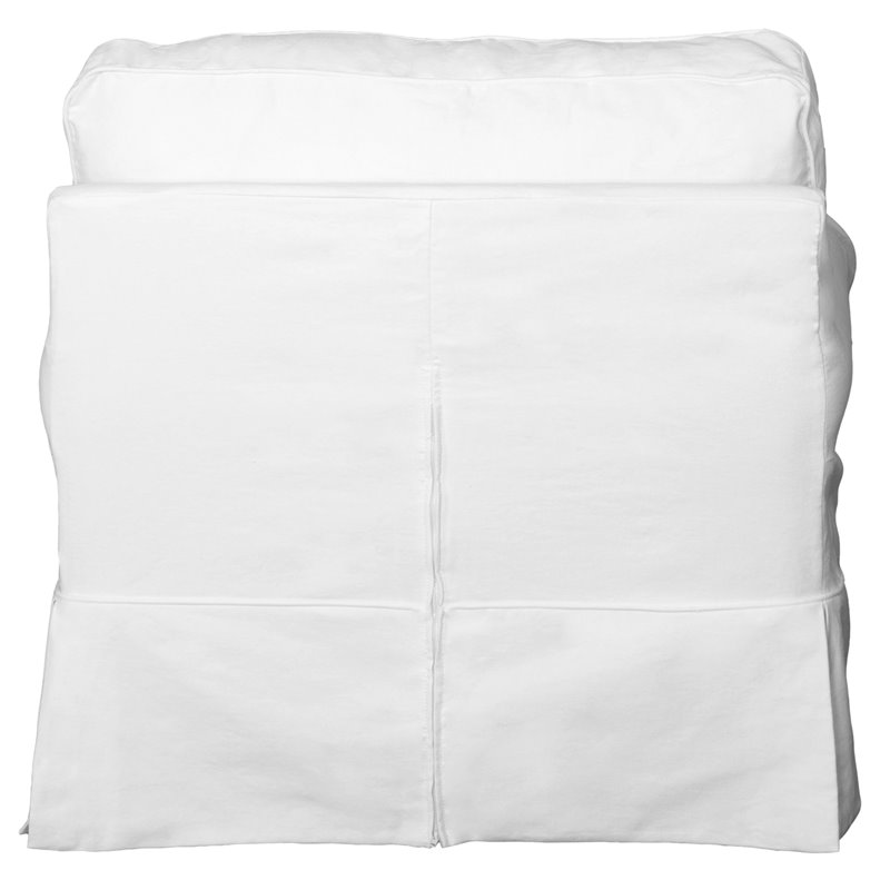 Pemberly Row Modern Fabric Slipcovered T-Cushion Chair in White