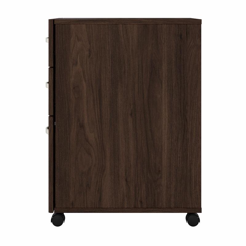Pemberly Row 3 Drawer Mobile File Cabinet in Black Walnut - Engineered Wood