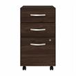 Pemberly Row 3 Drawer Mobile File Cabinet in Black Walnut - Engineered Wood