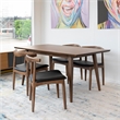 Pemberly Row Dining Room & Kitchen Solid Wood Walnut Table and Chair Set of 4