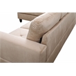 Pemberly Row L Shaped Beige Couch with Ottoman(Pillows Included) Microfiber