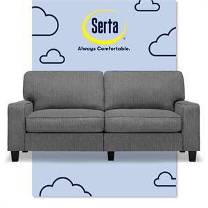 Pemberly Row 73&quot Track Arm Sofa with Removable Covers Dark Gray