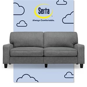 Pemberly Row 78&quot Track Arm Sofa with Removable Covers Dark Gray
