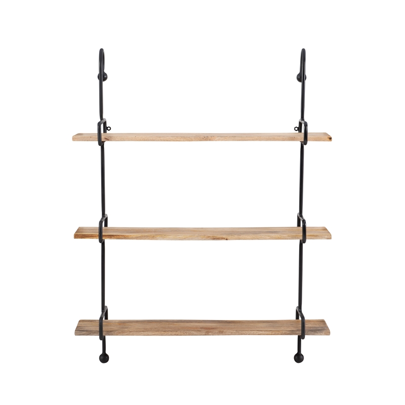 Pemberly Row Modern / Contemporary Metal Wall Shelves in Black