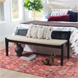 Pemberley Row Wood Black Bench Rectangular Woven Cane Back Beige Cushioned Seat 52.3