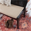 Pemberley Row Wood Black Bench Rectangular Woven Cane Back Beige Cushioned Seat 52.3