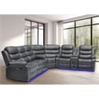 Pemberly Row Faux Leather Living Room Set Reclining Sectional Sofa in White
