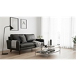 Pemberly Row Faux Leather Sofa Mid-Century Couch for Living Room/Office-Black