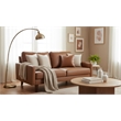 Pemberley Row Faux Leather Brown Sofa Rectangular Modern 70