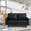 Pemberly Row Faux Leather Loveseat Modern Sofa for Living Room/Office in Black