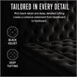 Pemberly Row Modern Solid Wood Tufted Velvet King Bed in Black