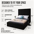 Pemberly Row Modern Solid Wood Tufted Velvet King Bed in Black