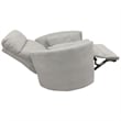 Pemberly Row Fabric Power Swivel Glider Recliner Chair in Mineral White