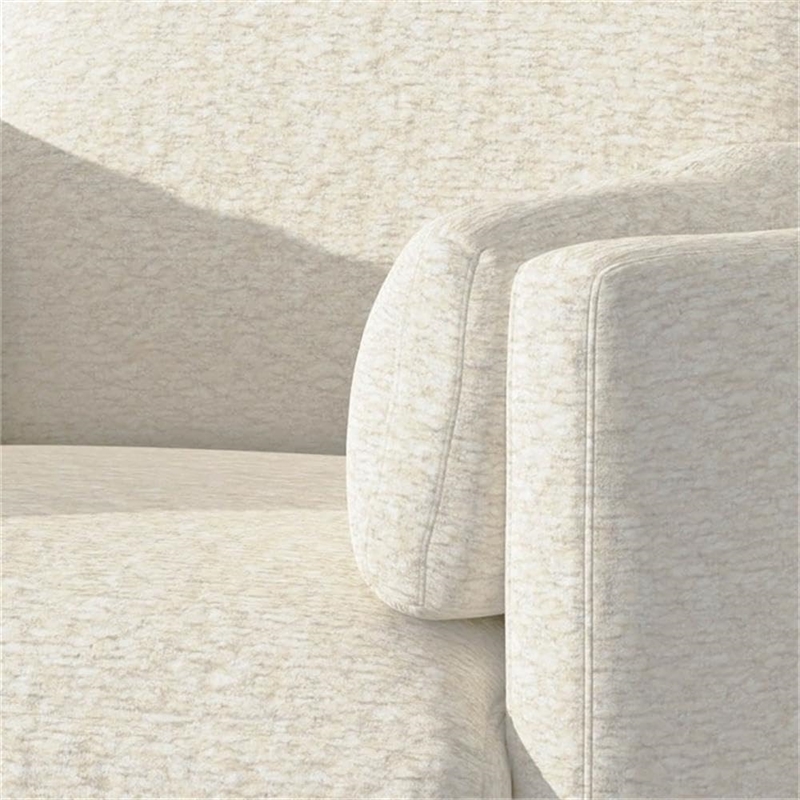 Pemberly Row Fabric Power Swivel Glider Recliner Chair in White with USB Charger
