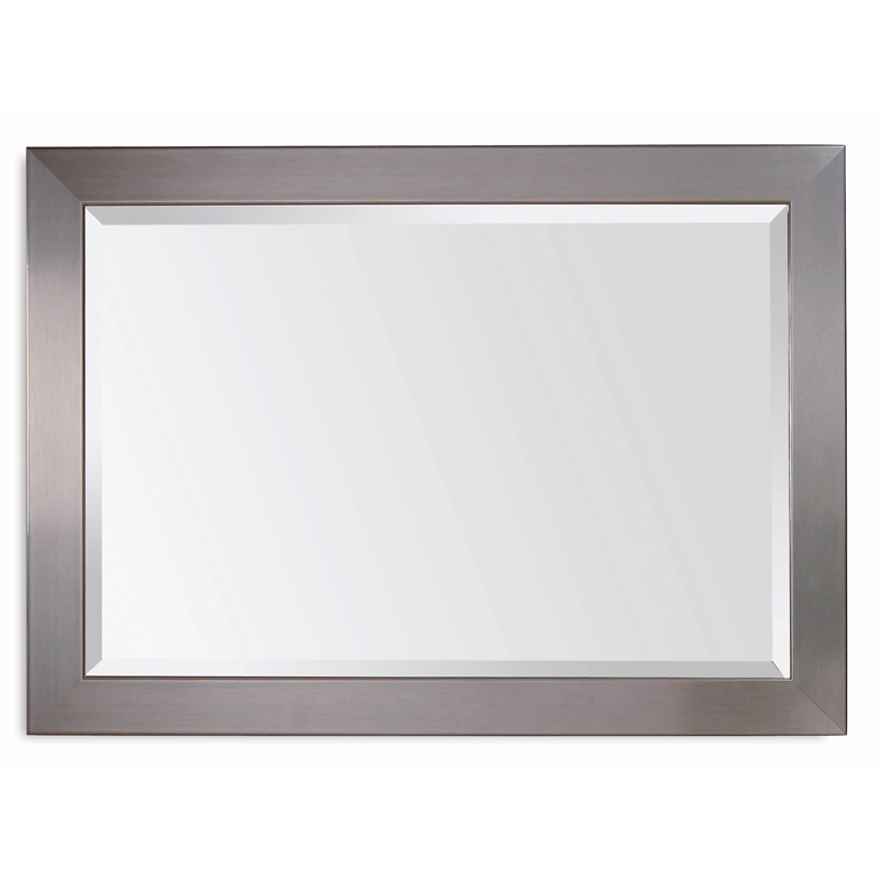 Pemberly Row Stainless Wall Mirror in Brushed Chrome Polyurethane